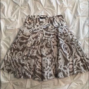 INC skirt- taupe and white pattern with sequins